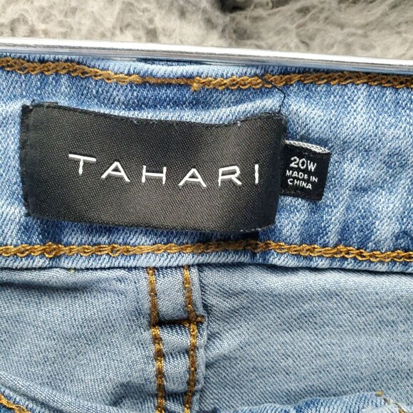 Tahari Jeans Womens 20W Blue Mid-Rise Capri Hannah Style Stretch Denim - Picture 2 of 15